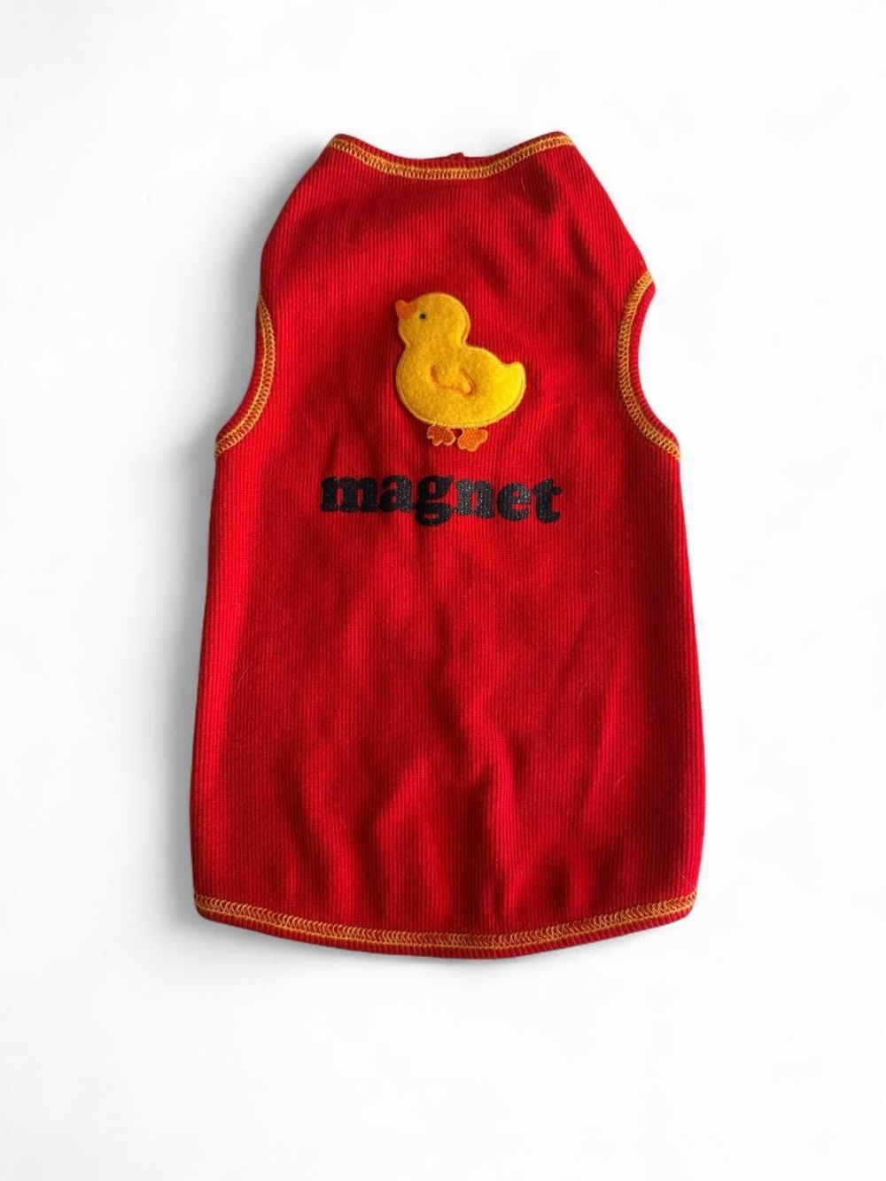 “I See Spot” Dog Tank - Red w/ Duckling Patch